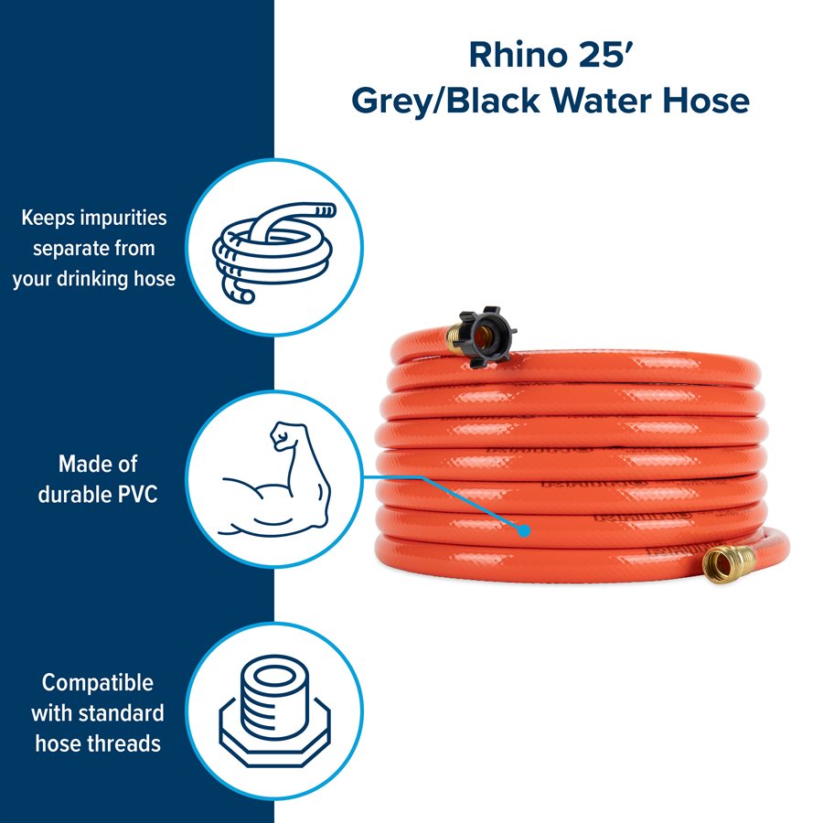 Camco Waste Water Hose, 25 ft Length - 22990
