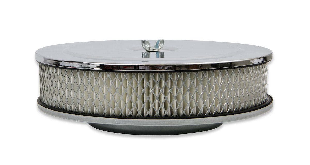 Mr. Gasket Air Cleaner Assembly, Fits 2/3/4 Barrel Carburetors, 5-1/8 in Flange, 9 in Diameter X 2 in Height - 1487