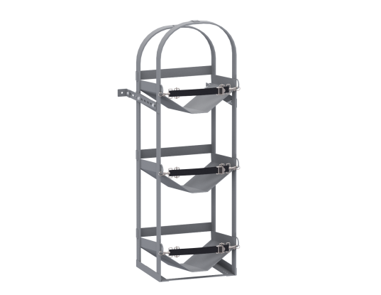 Holman Van Storage System Refrigerant Tank Rack, Holds Three 30 lb Tanks or Holds Three 50 lb Tanks, Steel - 40102