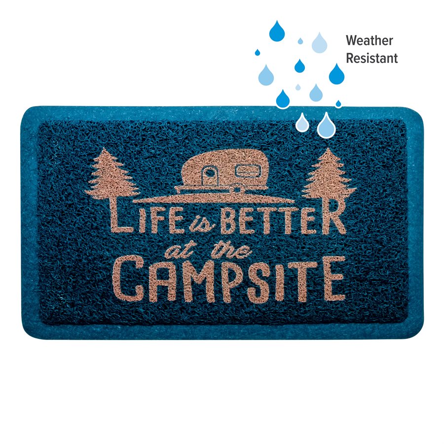 Camco Door Mat, Blue, 29 in Width x 17-1/4 in Length - 53201