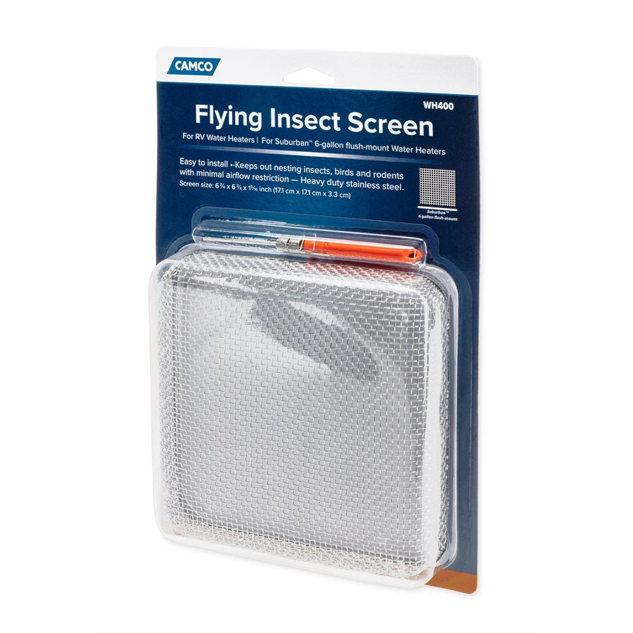 Camco Bug Screen - RV Appliance, For Use With Suburban 6 gal With Flush Mount Door, 6-3/4 in Length x 6-3/4 in Width x 1-5/16 in Depth - 42151