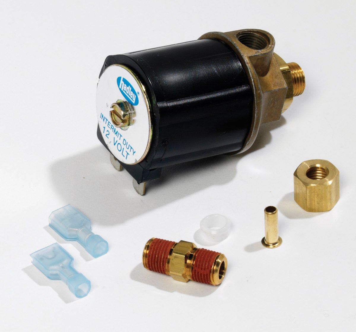 Hadley Products Air Horn Solenoid Valve, 12 V, 1/8 in NPT Outlet Fitting x 1/4 in Inlet Fitting - H00550B
