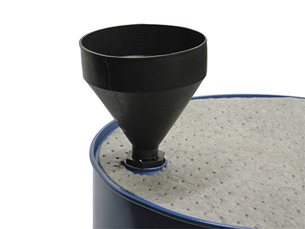 WirthCo Funnel, 7-1/2 in Top Inside Diameter x 9-3/16 in Overall Height, 2-1/4 in Spout Outside Diameter x 1-7/16 in Spout Length, Black - 32400