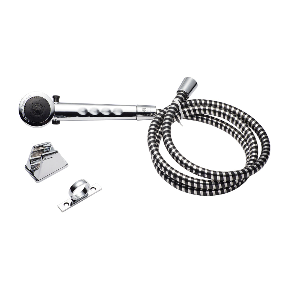Dura Faucet Shower Head, Hand-Held With 60 in Reinforced Vinyl Hose, Chrome Plated - DF-SA130-CP