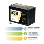 Go Power Battery, 12 V, 100 amp, T14 Dual Fit Top Terminal - GP-AGM-100-12V
