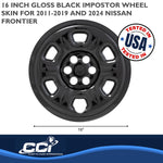 Coast2Coast Wheel Skin, 16 in, 6 Holes, Gloss Black, Set Of 4 - IMP69BLKN