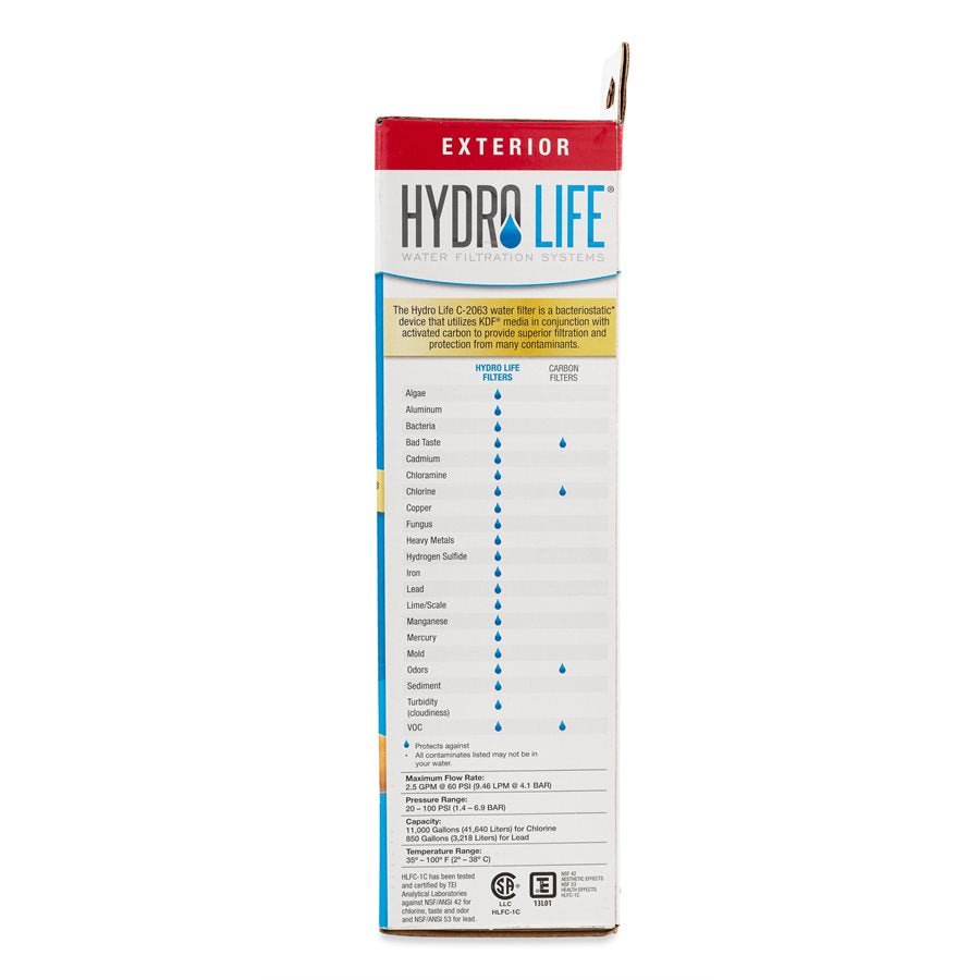Camco Fresh Water Filter Cartridge, For HL200 Series Or Any Standard 10 in Housing, Model C-2063 - 52412