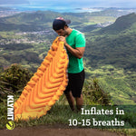 Klymit Sleeping Pad, 72 in Length x 23 in Width x 2-1/2 in Height Inflated Regular, 30D Polyester Fabric, 20 oz Weight - 06I2OR03C