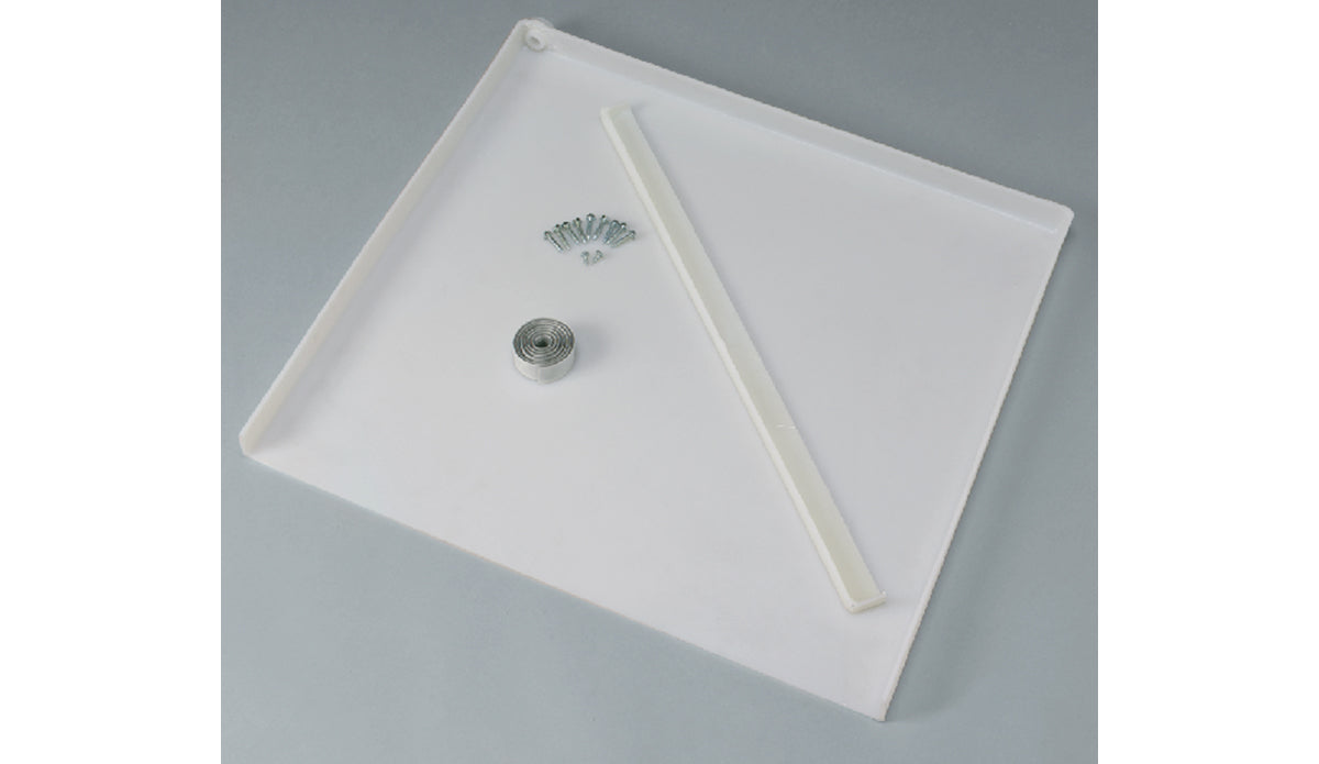 Splendide Clothes Washer/Dryer Drain Pan, 24 Width x 1-1/2 in Height x 23-3/4 in Depth, With 1/2 in Inner Diameter Drain, White - PI24