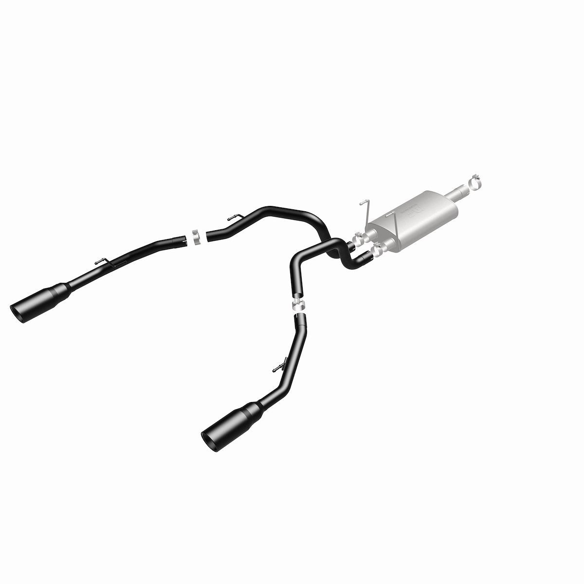 MagnaFlow Exhaust System Kit, Stainless Steel, 3 in Pipe Diameter, 5 in Black Stainless Steel Tips - 15363