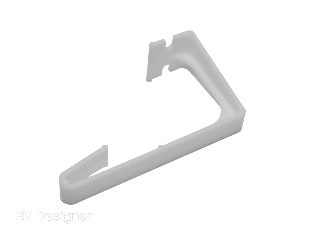 RV Designer Window Curtain Retainer, White, With 4 Screws, Set Of 2 - A285