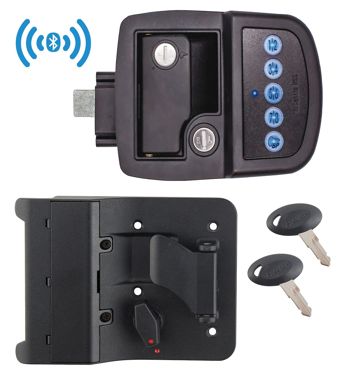 AP Products Entry Door Handle, Keyed-A-Like Entry With Bluetooth And Close Field Technology, Fits 2-3/4 in x 3-3/4 in Opening, Black - 013-5091
