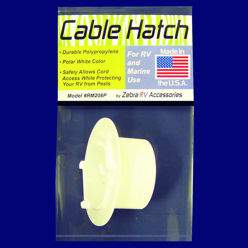 Zebra RV Electrical Cord Hatch, Polar White - RM208P