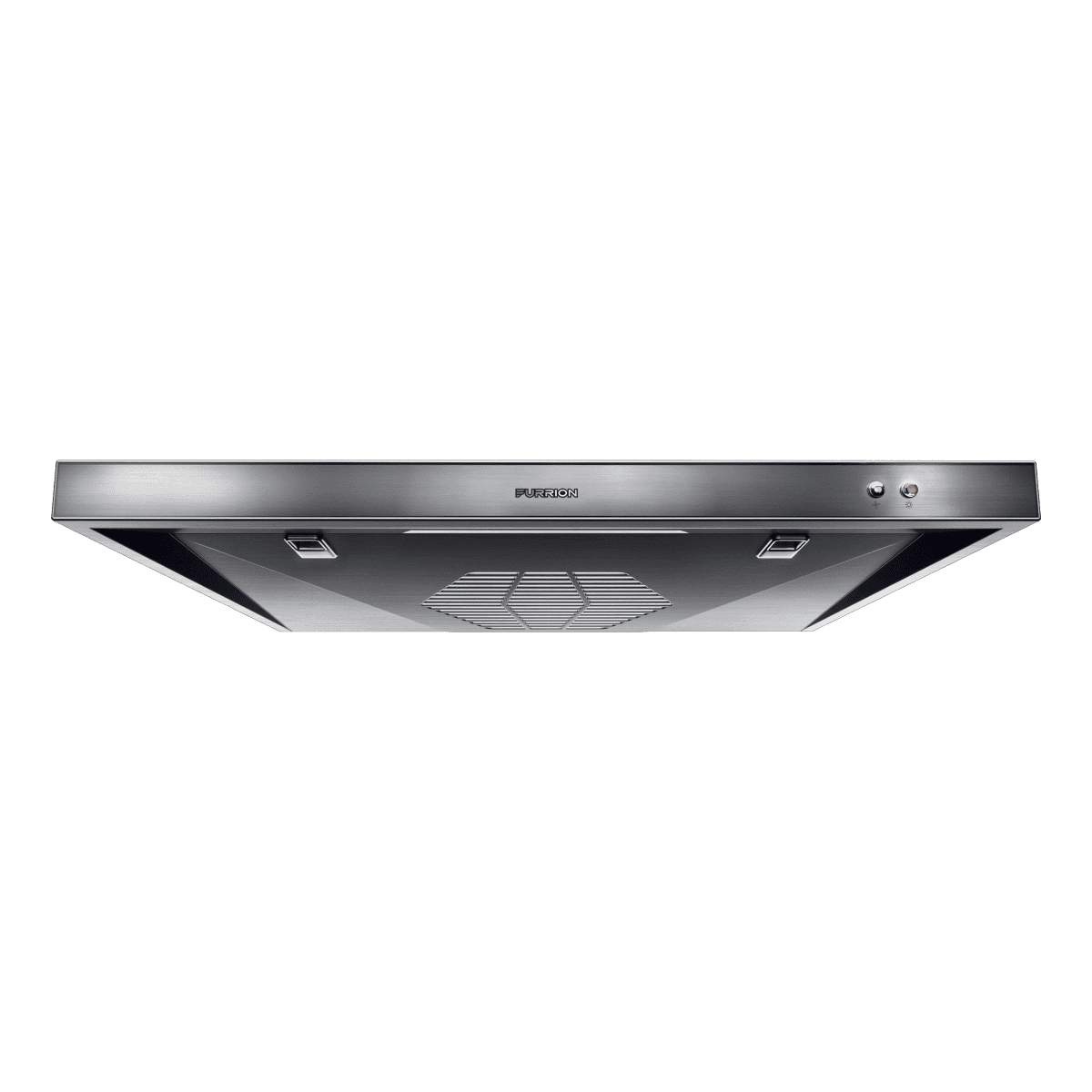Furrion Stove Vent Hood, For 12 To 18 in Cabinet Depth, 10-11/16 in Width x 3-3/4 in Height Exhaust Duct, With LED Down Light - FHO23SACR-SS