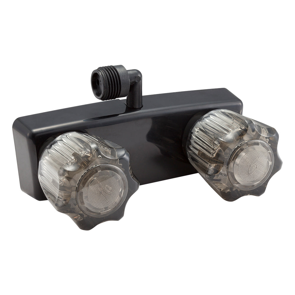 Dura Faucet Shower Control Valve, 2 Valve, 1/4 Turn Washerless Valve, 4 in Center Distance - DF-SA100S1-BK