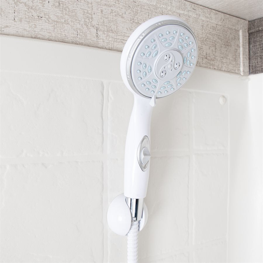 Camco Shower Head, With 4 Available Spray Settings, White - 43711