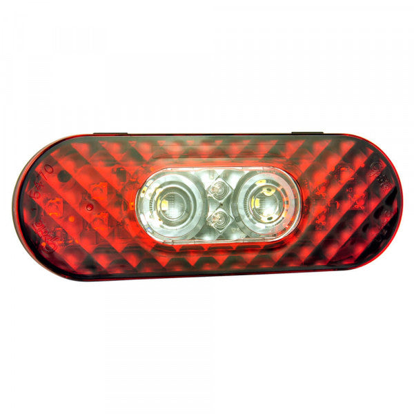 Grote Industries Backup Light - LED, Red/Clear Bulb, Black Oval Housing - 54702