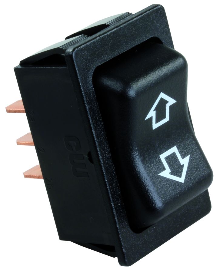 JR Products Slide Out Switch, 4 Pin Terminal, 1.85 in x 1.20 in Cutout, 40 amp/12 V - 12395