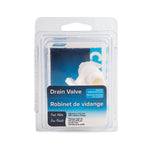 Camco Fresh Water Tank Drain Valve, Dual Hose Size To Fit 1/2 in or 3/4 in, With 3/8 in and 1/2 in Male NPT Thread - 22243