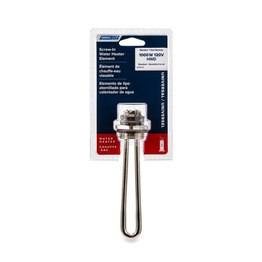 Camco Water Heater Element, 1000 Watt, 120 V, 8 in Minimum Tank Diameter - 02103