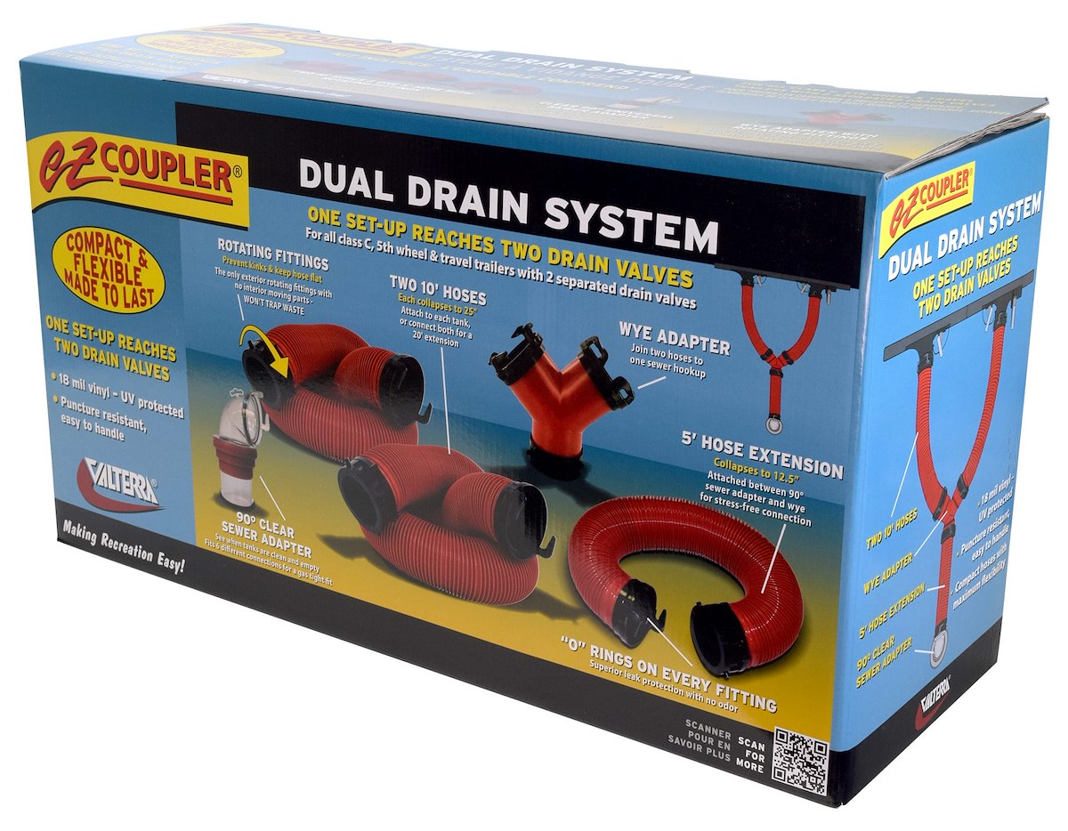 Valterra Sewer Hose, 10 ft Extended Length, 25 in Compressed Length, 3 in Diameter - D04-0178