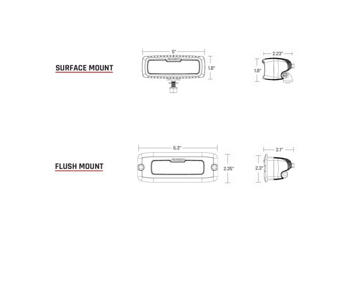 Rigid Industries Driving/Fog Light, SRQ Series, LED Bulb, 4 LED Clear Bulb - 904113