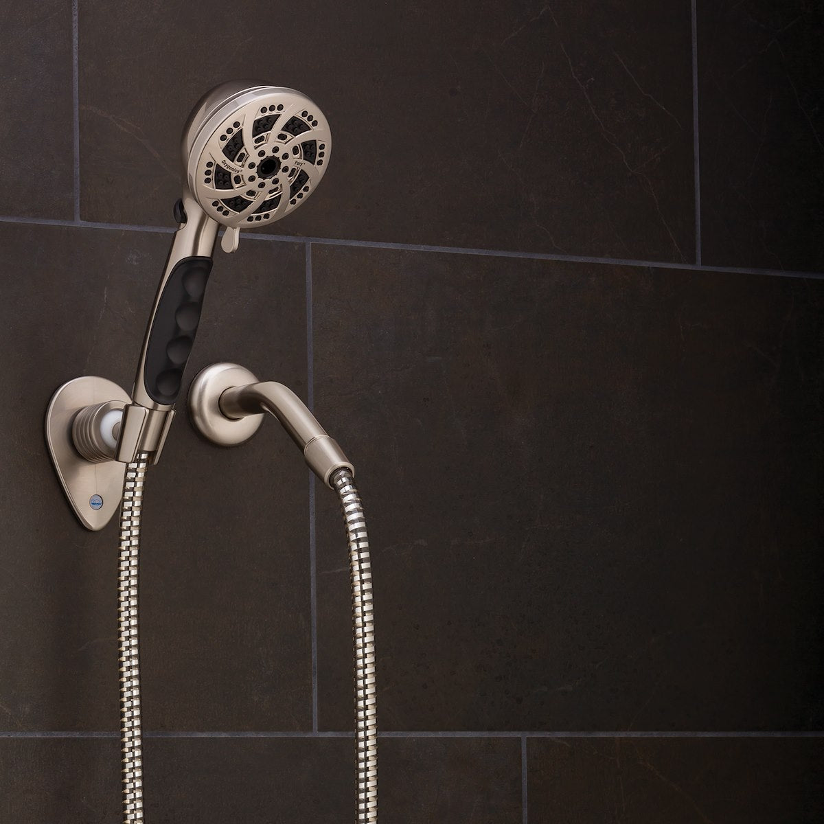 Oxygenics/ ETL Shower Head, Hand Held With 72 in Hose, With 5 Function Spray Settings, 3-3/4 in Outer Diameter - 92489