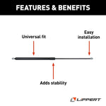 Lippert Awning Shock, 24.38 in Extended Length, 14.70 in Retracted Length, 124 lb Capacity - 260282
