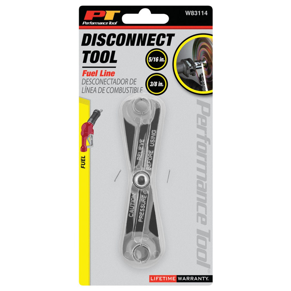 Performance Tool Fuel Line Disconnect Tool, 5/16 in/3/8 in - W83114