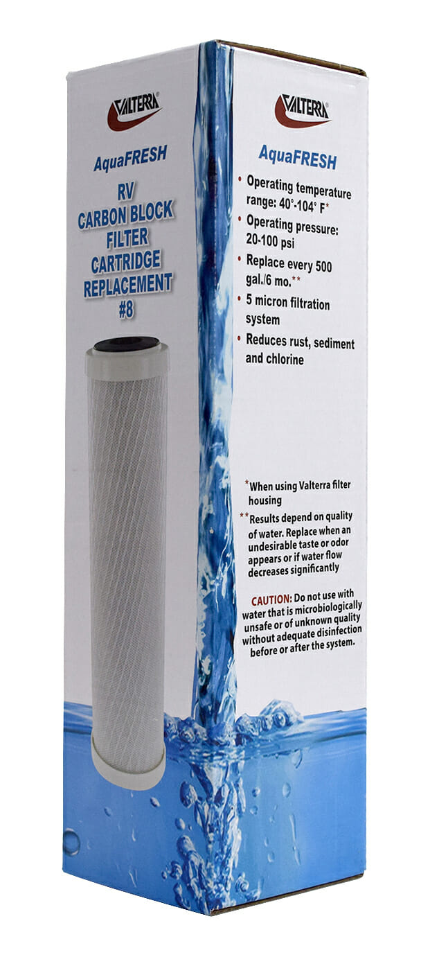 Valterra Fresh Water Filter, Filters Down To 5 Micron, 6 Months Of Usage Or Up To 500 gal - A01-1136