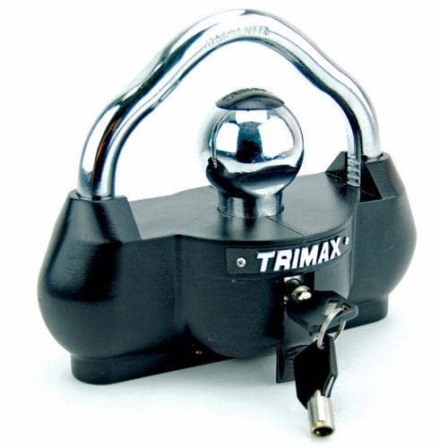Trimax Locks Trailer Hitch Lock, Fits 1-7/8 in/2 in And 2-5/16 in Couplers, Black, Steel Shackle/Ballistic Grade Nylon Body - UMAX100