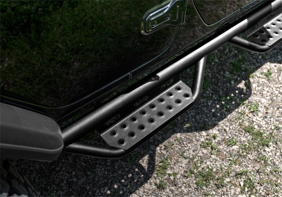 N-Fab Nerf Bar, RS Series, 2 in Round Bent, Black Textured Powder Coated - 518416612