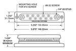 Blue Sea Busbar, 2 Stud Terminal/10 Screw Terminal, 300 V AC/48 V DC, 130 amp AC/150 amp DC - 2300-BSS