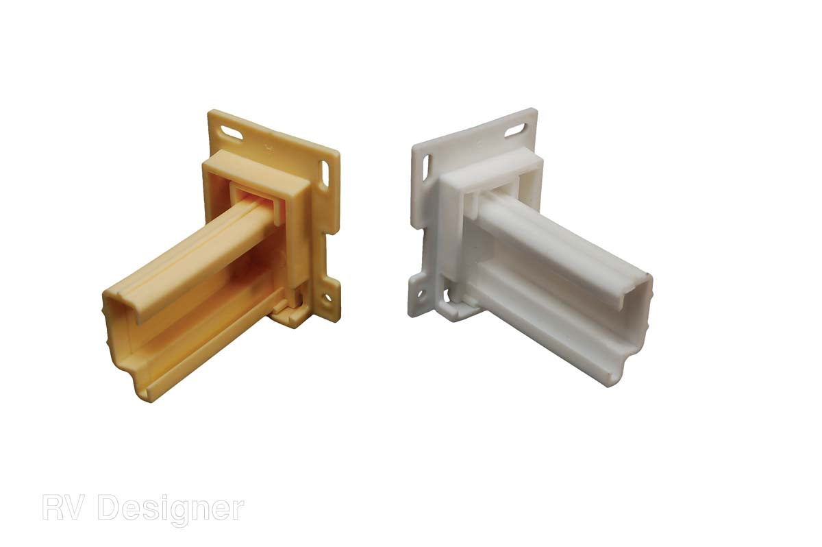 RV Designer Drawer Slide Socket, 2-1/8 in x 1-3/4 in Adjustable Base With 2-1/2 in Length, Set of 2 - H307