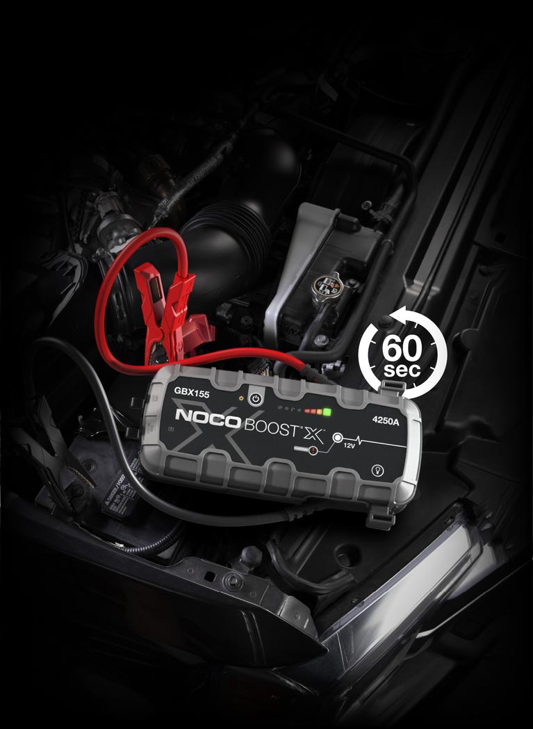 NOCO Battery Jump Starter, 99 Watt Hours Capacity Lithium-Ion Battery, 4250 Peak amp, 2.7 Hour Charging Time - GBX155