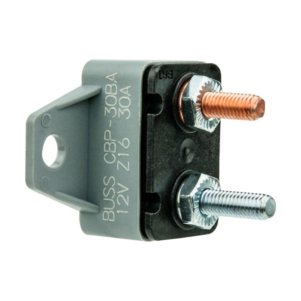 Bussmann Circuit Breaker, 30 amp/14 V DC, 10 To 32 Stud Terminals - CBP-30BA