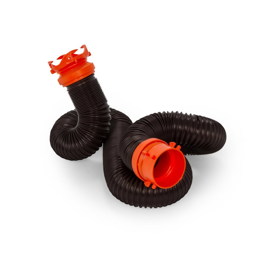 Camco Sewer Hose, 10 ft Extended Length, 3 in Diameter, 23 Mil Polyolefin Reinforced With Steel Wire - 39764