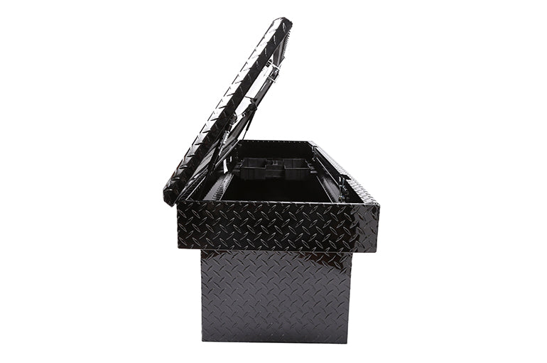 Dee Zee Tool Box, Red Label, Black Gloss Powder Coated Aluminum, 20 in Length x 69-3/4 in Width x 19-1/4 in Height - DZ8170DB