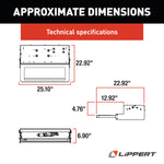 Lippert Entry Step, 25-1/4 in Width x 8-1/2 in Depth, With 5 in Rise, Up To 300 lb Weight Capacity - 371136