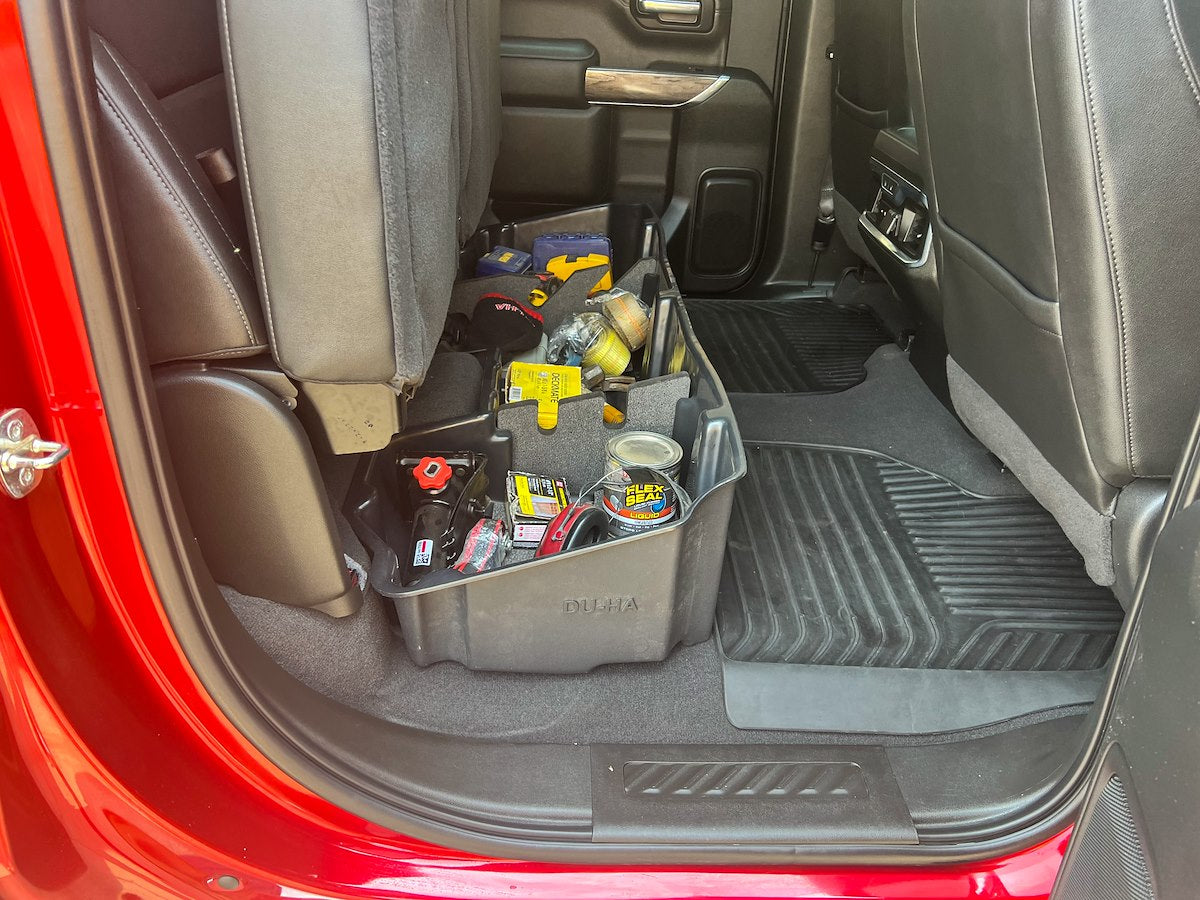 Du-Ha Under Seat Storage Unit, 2 Compartments, 19-1/4 in Length x 55-1/4 in Width x 9-1/4 in Height, Black - 10400