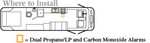 MTI Industries Safe-T-Alert 25 Series RV Carbon Monoxide and Propane Alarm, 12V, Black - 25-742BL