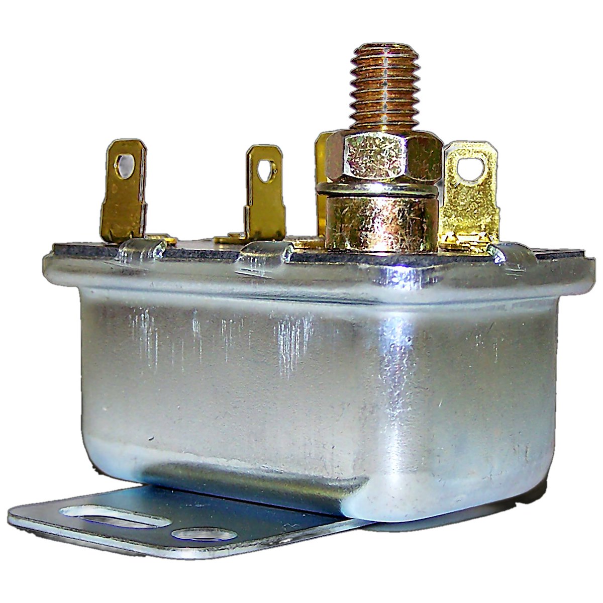 Crown Automotive Starter Relay, Black/Silver, 4 Spade Terminals And 1 Threaded Post - 33003934