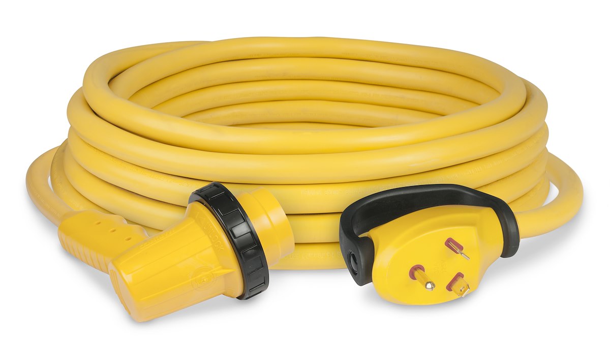 Marinco Power Cord, 3 Prong Male Plug On Park Side And Female Connector On RV Side, 30 amp, 30 ft - 30RPCRV