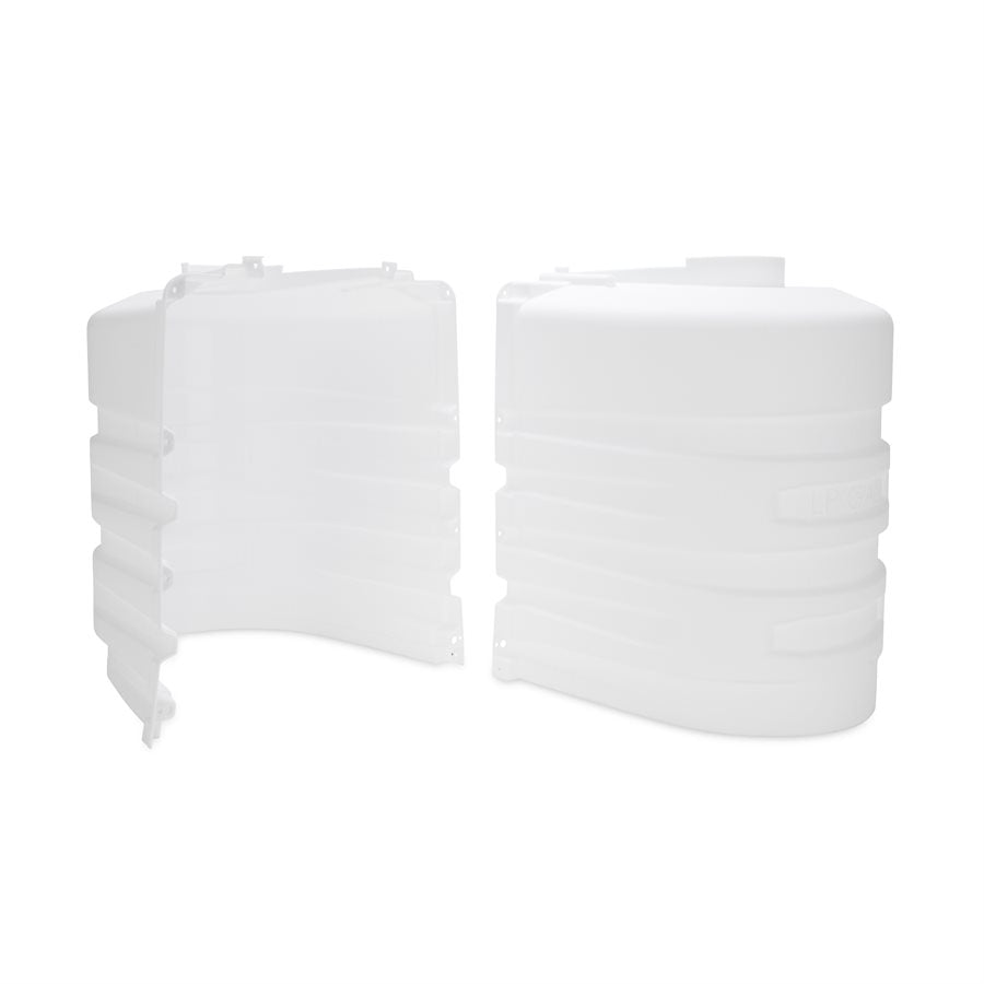 Camco Propane Tank Cover, For Dual 20 lb Tanks While Mounted, White, 29-1/2 in Width x 20-1/2 in Height x 15-1/2 in Depth - 50503
