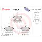 Brembo Brake Pad, FMSI Number D1340-8451, Ceramic, Set Of 4 - P50067N