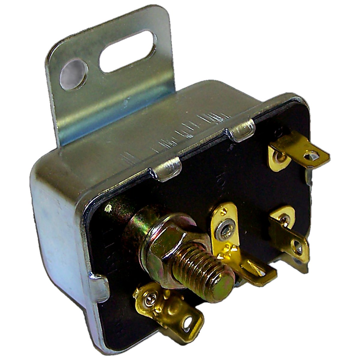 Crown Automotive Starter Relay, Black/Silver, 4 Spade Terminals And 1 Threaded Post - 33003934