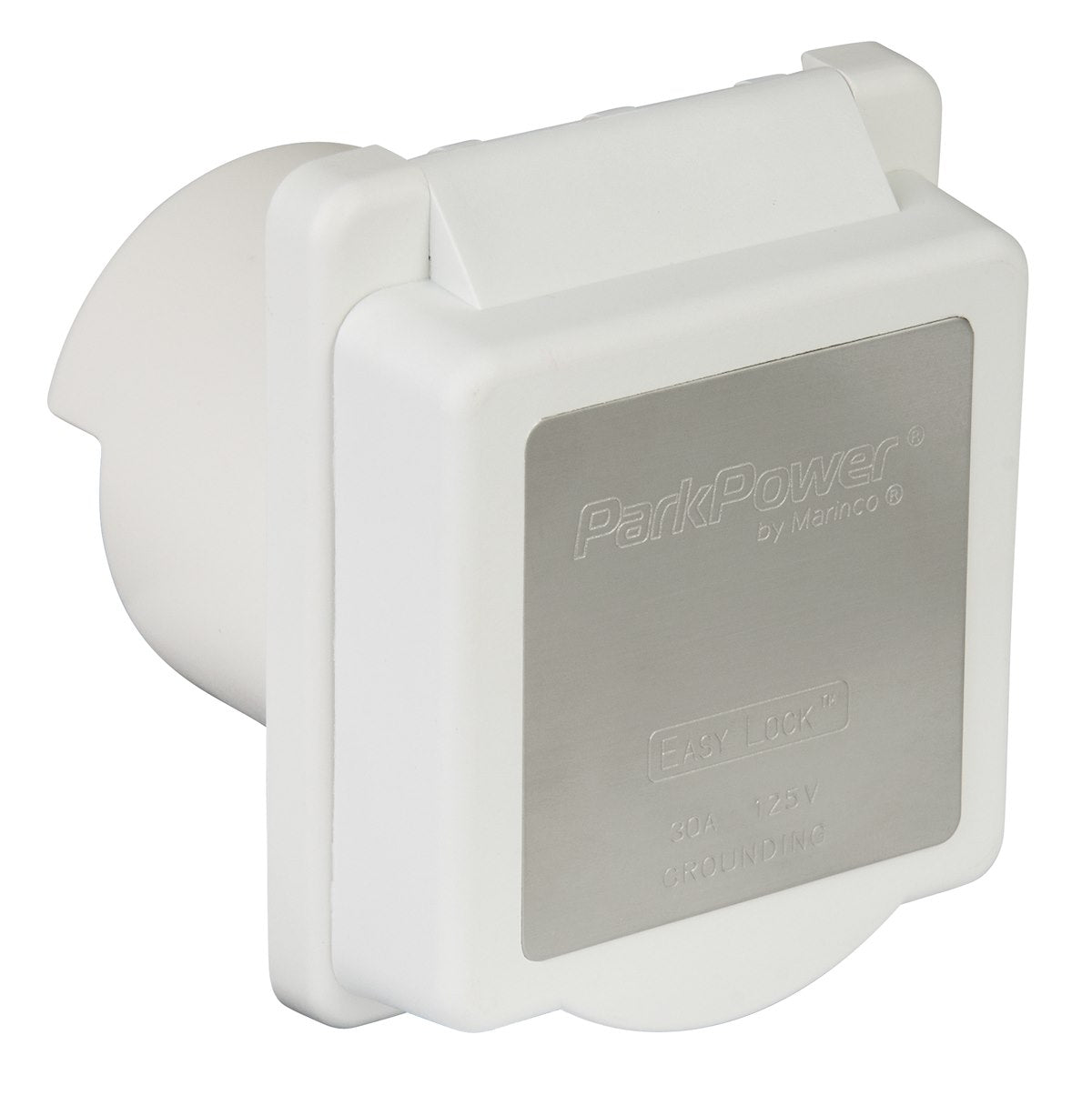 Marinco Power Inlet Port, 30 amp, 125 V AC, 3.78 in Length x 3.30 in Width x 3.13 in Depth - 301ELRV