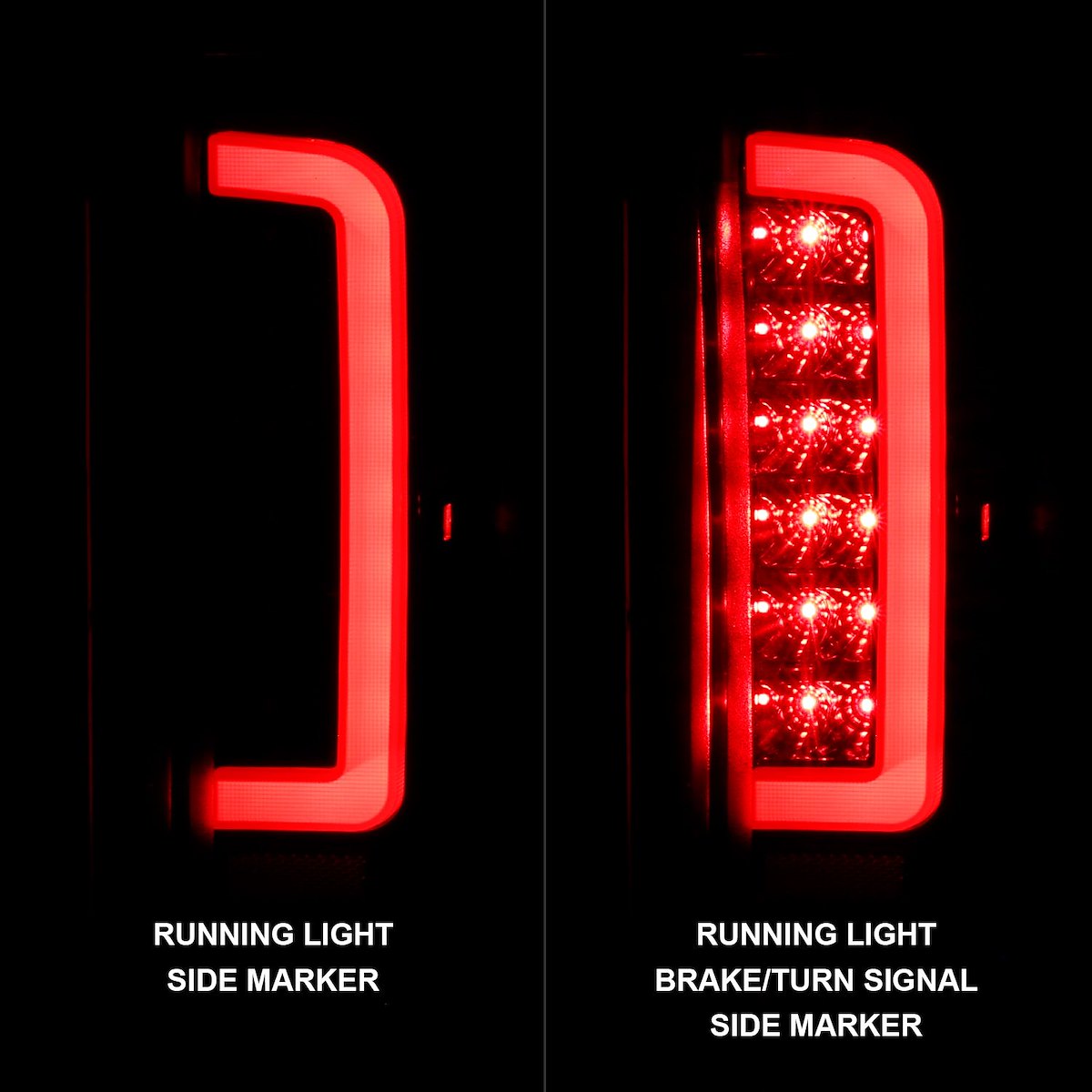 ANZO USA Tail Light Assembly, LED, Black Housing, White Bulbs, Set Of 2 - 311350