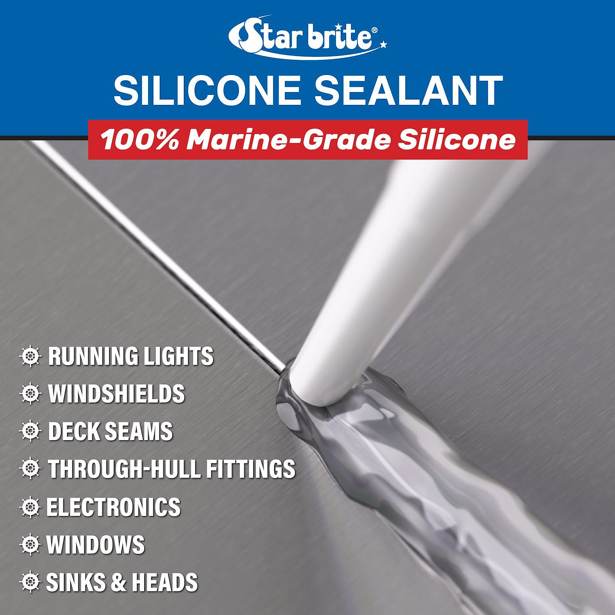 Star Brite Caulk Sealant, White, 10.1 oz Cartridge - 082121