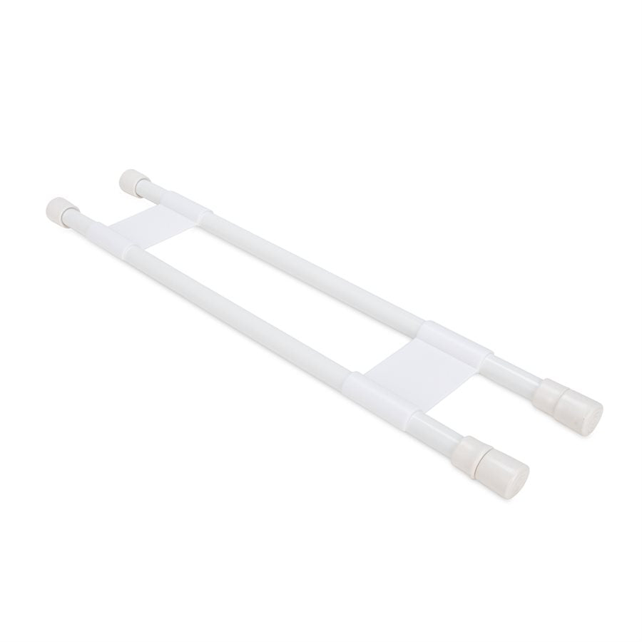 Camco Refrigerator Content Brace, Bar Extends From 16 in Length to 28 in Length, White Plastic - 44073